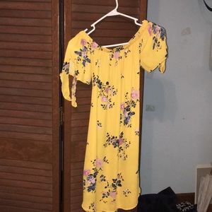 Yellow Rue 21 floral off the shoulder dress
